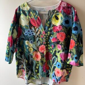 SPRING GARDEN! Custom made pullover blouse in cotton
